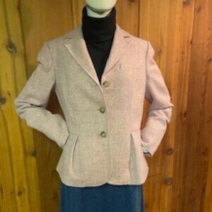 Talbots Pink Wool Peblum Blazer